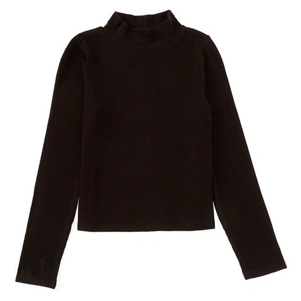 Copper Key Girls Black Mock Neck Long Sleeve Relaxed Fit Pullover Top size XL